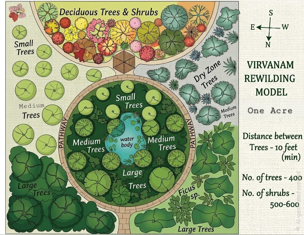 Virvanam Rewilding Model — top-down ecological plan